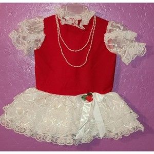 Fancy Girl 2T Toddler's Girl's Red and White Lace dress.